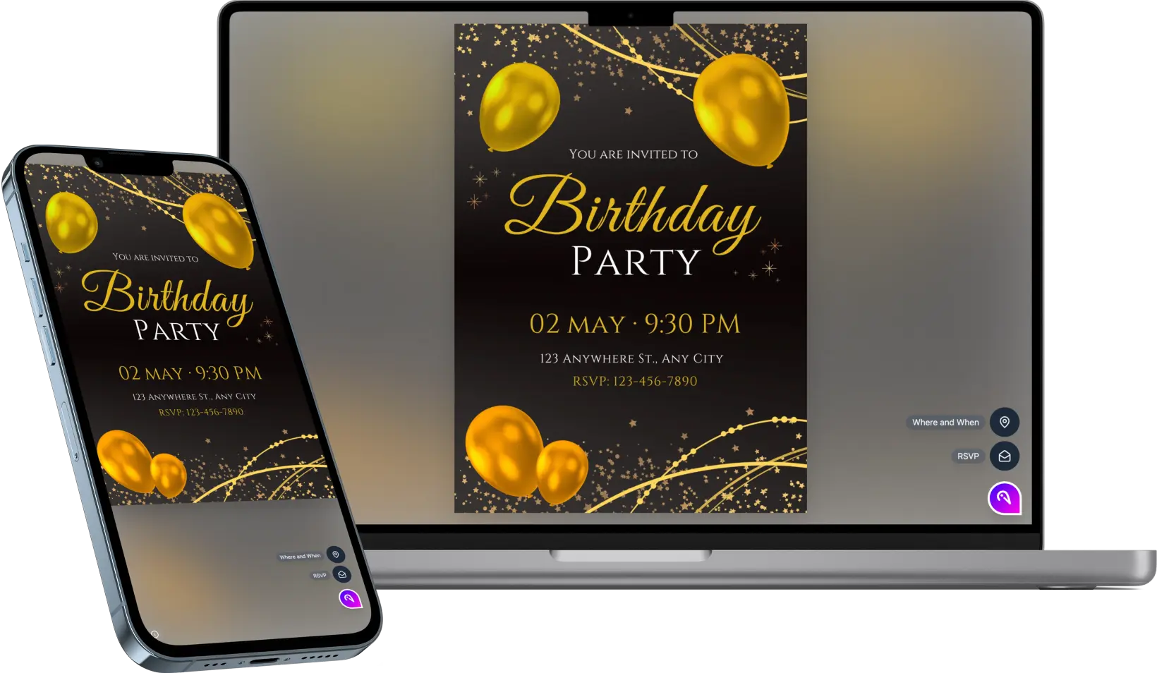 Gold And Black Birthday