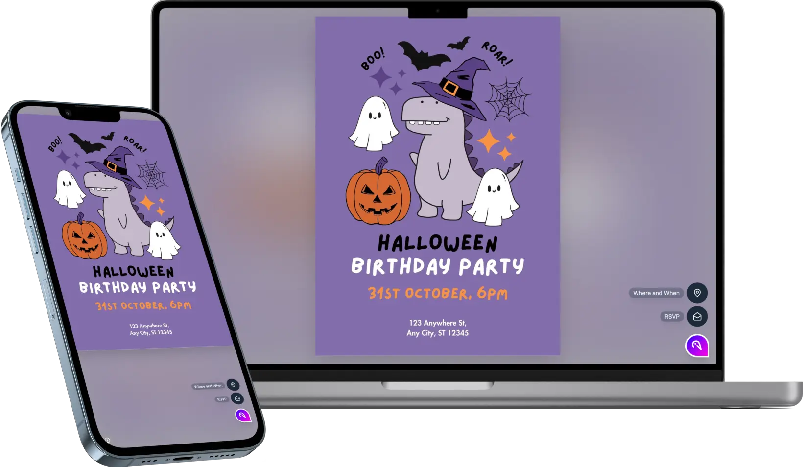 Purple Cute Illustrative Halloween