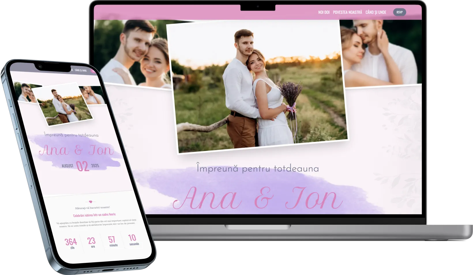 Blossom Love - O Invitatie Digitală Plină de Romantism | Pinvite